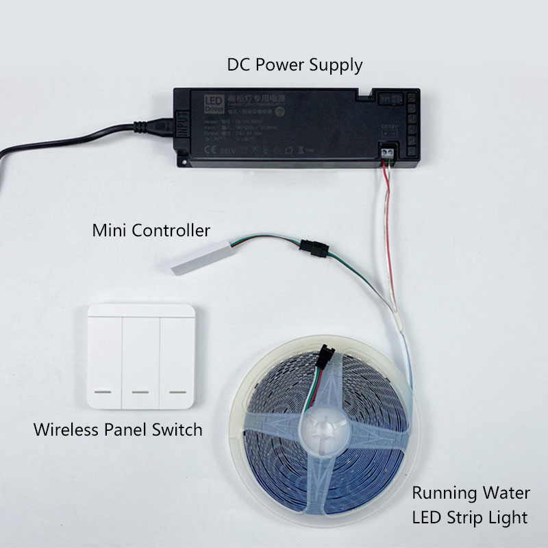 Bluetooth Switch Panel With Controller For Running Water Addressable LED Strip Lights Bluetooth Switch Panel With Controller For Running Water Addressable LED Strip Lights